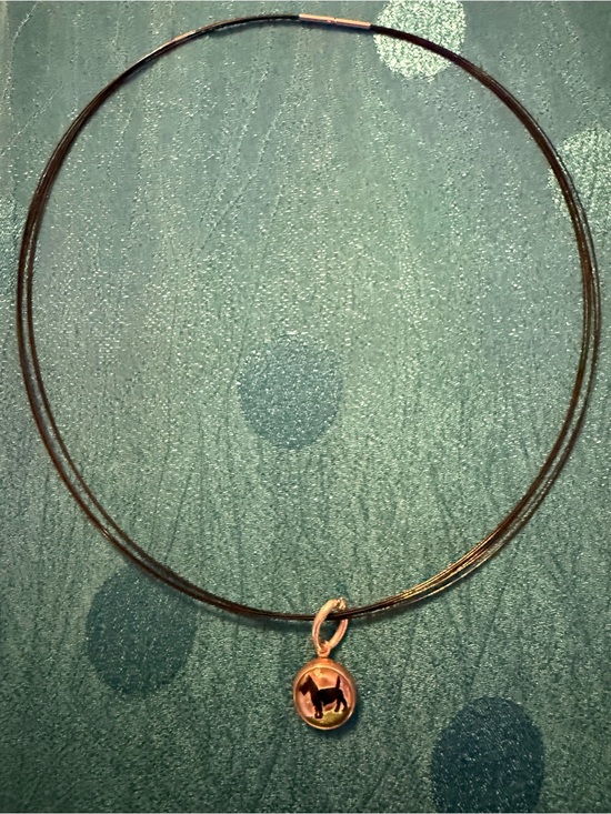 Jewelry - Sterling Silver reverse painted Dog Pendant Charm with complementary necklace